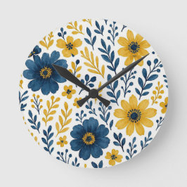 上品なエスニック地中海のフローラアートパターン ラージ壁時計