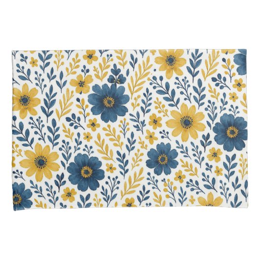 上品なエスニック地中海のフローラアートパターン 枕カバー (正面右)