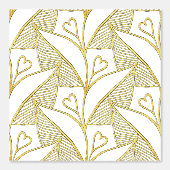 上品なエレガントかわいい白と金ゴールドハートフローラ 壁紙 (正面)