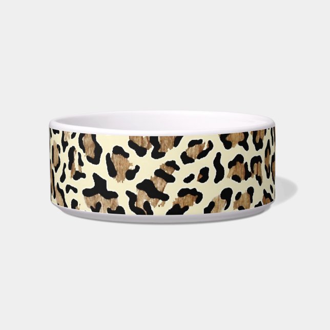 上品なエレガントなヒョウのピンク ボウル (正面)