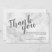 上品なエレガントな白大理石の結婚式のお礼 招待状 (正面)