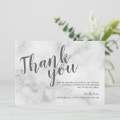 上品なエレガントな白大理石の結婚式のお礼 招待状 (スタンド正面)