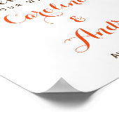 上品なエレガントひまわり歓迎の結婚サイン ポスター (角)