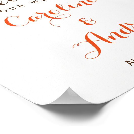 上品なエレガントひまわり歓迎の結婚サイン ポスター (角)