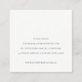 上品なエレガントアクアデュスキーブルー金ゴールドアゲイト スクエア名刺 (裏面)