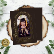 上品なエレガントアーチ型フォトブラウン卒業