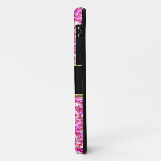 上品なエレガントグリッタールックピンクブラック金ゴールド Case-Mate iPhoneケース (裏面/左)