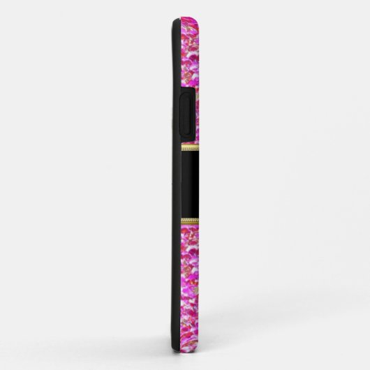 上品なエレガントグリッタールックピンクブラック金ゴールド Case-Mate iPhoneケース (裏面/右)