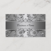 上品なエレガントシルバーエンボスダイヤモンドイメージ 名刺 (正面)