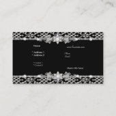 上品なエレガントシルバーブラックダイヤモンド2 名刺 (裏面)