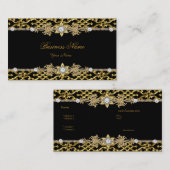 上品なエレガントシルバーブラックダイヤモンド3 名刺 (正面/裏面)