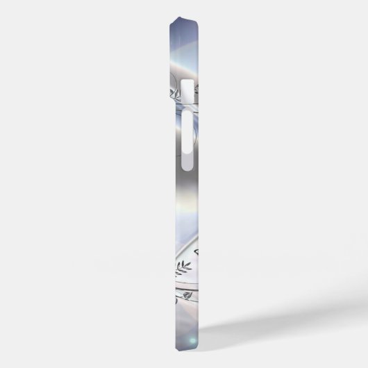 上品なエレガントシルバーメタルフローラルック Case-Mate iPhoneケース (裏面 / 左)