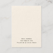 上品なエレガントシンプルイヤリングディスプレイカード 名刺 (裏面)