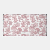 上品なエレガントソフトピンクの馬の名前 デスクマット (正面)