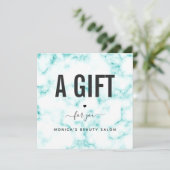 上品なエレガントターコイズ大理石美しいサロンロゴ (スタンド正面)