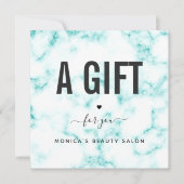 上品なエレガントターコイズ大理石美しいサロンロゴ (正面)