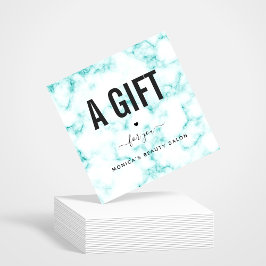 上品なエレガントターコイズ大理石美しいサロンロゴ