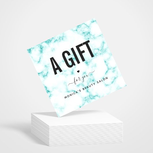 上品なエレガントターコイズ大理石美しいサロンロゴ