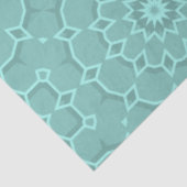 上品なエレガントティール（緑がかった色）モザイク幾何学的パターン 薄葉紙 (詳細)