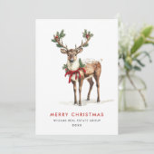上品なエレガントトナカイのメリークリスマス企業の シーズンカード (スタンド正面)