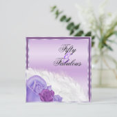 上品なエレガントバラ&フェザーズファブラス50 招待状 (スタンド正面)