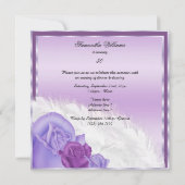 上品なエレガントバラ&フェザーズファブラス50 招待状 (裏面)