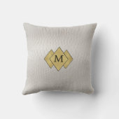 上品なエレガントパーソナライズされたフェイクホワイトレザー クッション (裏面)