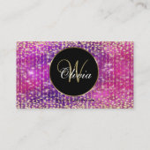 上品なエレガントビーズ付きカーテングリッターQRコード 名刺 (裏面)