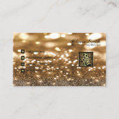 上品なエレガントビーズ付きカーテングリッターQRコード 名刺 (正面)