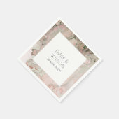 上品なエレガントピンクのダスキーなバラ金ゴールドアゲート結婚ト スタンダードカクテルナプキン (角)