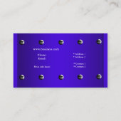 上品なエレガントブルーシルバーメタルクロムルック 名刺 (裏面)