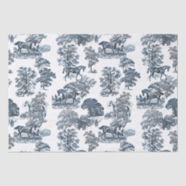 上品なエレガントブルー素朴ウマズカントリートイル 薄葉紙