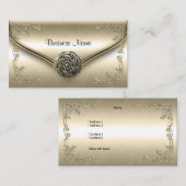 上品なエレガントプロフィールビジネスセピアクリームフローラ 名刺 (正面/裏面)