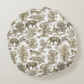 上品なエレガントベエ素朴ージェの森の動物 ラウンドクッション (裏面)