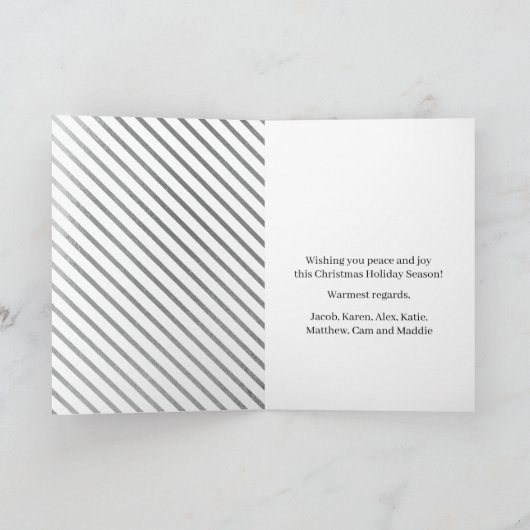 上品なエレガントホイルフェイク写真メリークリスマス シーズンカード (内部)