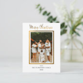 上品なエレガントホイルフェイク写真メリークリスマス シーズンポストカード (スタンド正面)