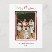 上品なエレガントホイルフェイク写真メリークリスマス シーズンポストカード (正面)