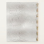 上品なエレガントホワイトレザーモノグラムの プランナー手帳 (裏面)