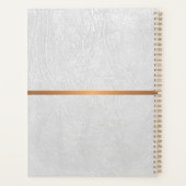 上品なエレガントホワイトレザー金ゴールドモノグラムの プランナー手帳 (裏面)