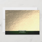 上品なエレガントリッチグリーン/金ゴールド誕生日パーティー 招待状 (裏面)