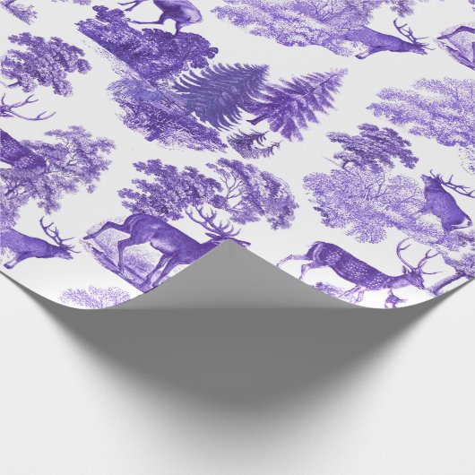 上品なエレガントヴィンテージペリウィンクルブルーディアーウッズ ラッピングペーパー (角)