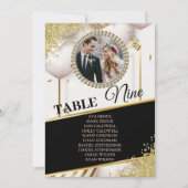 上品なエレガント写真シーティングチャートカード 招待状 (正面)