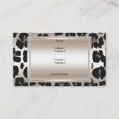 上品なエレガント動物キャラメルクリームベージュ金ゴールド 名刺 (裏面)