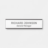 上品なエレガント名前をカスタムするタイトル従業員オフィス サインプレート (正面)