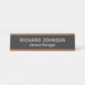 上品なエレガント名前をカスタムするタイトル従業員オフィス デスクネームプレート (正面)