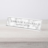 上品なエレガント大理石の名前とタイトルテンプレート デスクネームプレート (正面)