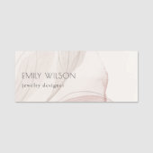 上品なエレガント抽象芸術赤面水の色の葉 名札 (正面)