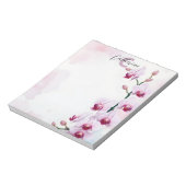 上品なエレガント水の色ピンクのオーキッドカスケード ノートパッド (回転)