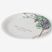 上品なエレガント水素朴色のグレープビーリーフ ペーパープレート (アングル)