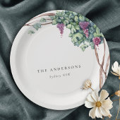 上品なエレガント水素朴色のグレープビーリーフ ペーパープレート